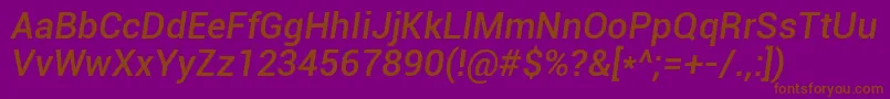 Roboto Mediumitalic Font – Brown Fonts on Purple Background