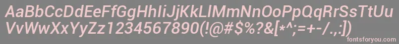 Roboto Mediumitalic Font – Pink Fonts on Gray Background