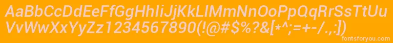 Roboto Mediumitalic Font – Pink Fonts on Orange Background
