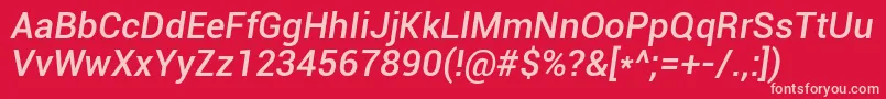 Roboto Mediumitalic Font – Pink Fonts on Red Background