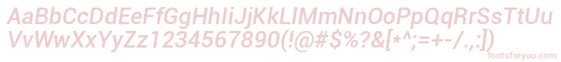 Roboto Mediumitalic Font – Pink Fonts on White Background
