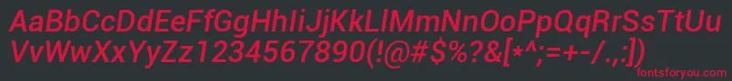 Roboto Mediumitalic Font – Red Fonts on Black Background