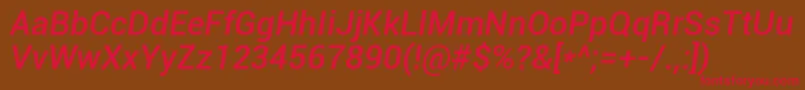 Roboto Mediumitalic Font – Red Fonts on Brown Background