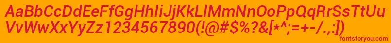 Roboto Mediumitalic Font – Red Fonts on Orange Background