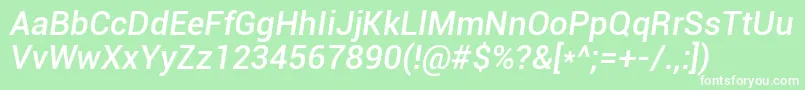 フォントRoboto Mediumitalic – 緑の背景に白い文字
