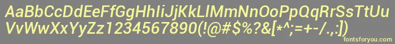 Roboto Mediumitalic Font – Yellow Fonts on Gray Background