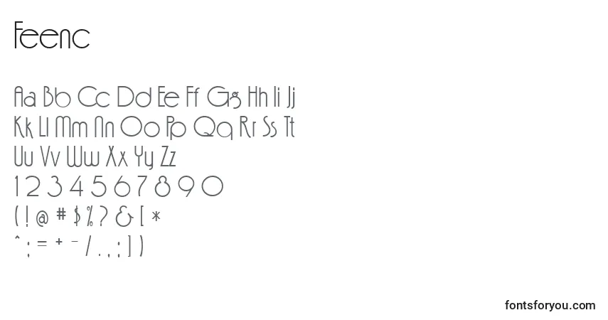 Schriftart Feenc – Alphabet, Zahlen, spezielle Symbole