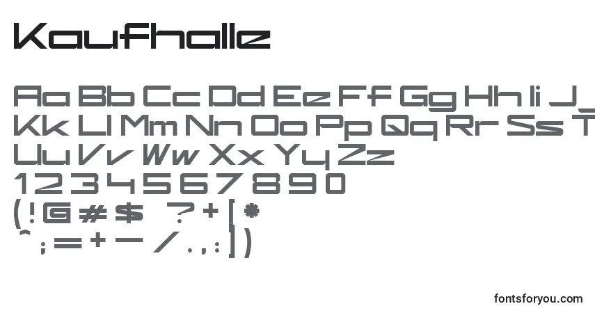 Czcionka Kaufhalle – alfabet, cyfry, specjalne znaki