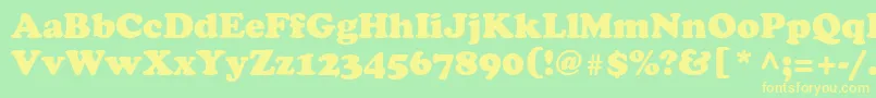 AgcoopercyrRoman-fontti – keltaiset fontit vihreällä taustalla