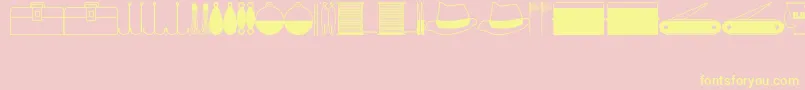 FishinGearJl-Schriftart – Gelbe Schriften auf rosa Hintergrund