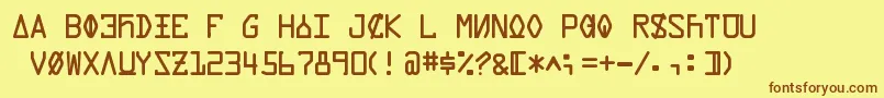 DataControlUnifon Font – Brown Fonts on Yellow Background