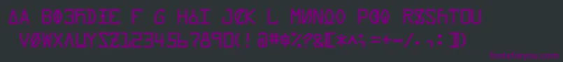 フォントDataControlUnifon – 黒い背景に紫のフォント