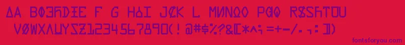 DataControlUnifon Font – Purple Fonts on Red Background