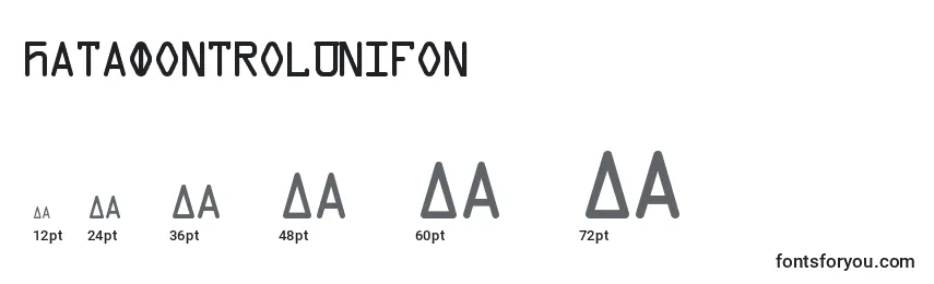 Размеры шрифта DataControlUnifon