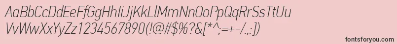 フォントPfdintextcondproThinitalic – ピンクの背景に黒い文字