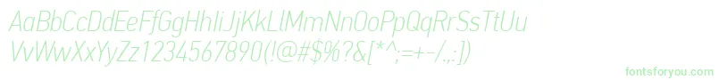 Czcionka PfdintextcondproThinitalic – zielone czcionki