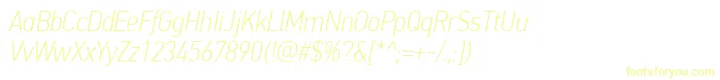 PfdintextcondproThinitalic-Schriftart – Gelbe Schriften