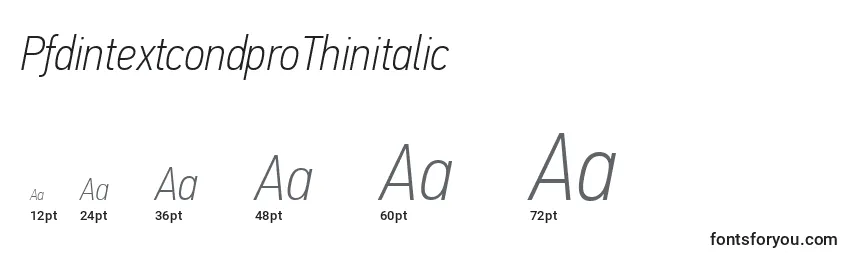 Размеры шрифта PfdintextcondproThinitalic