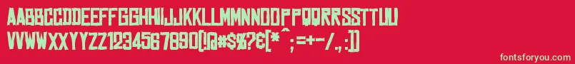 フォントMarstonBold – 赤い背景に緑の文字