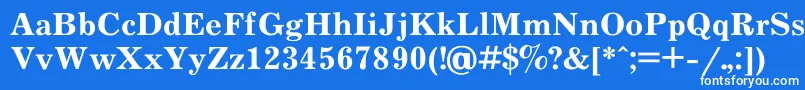 Czcionka Journal0 – białe czcionki na niebieskim tle