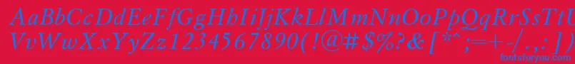 フォントMsl2 – 赤い背景に青い文字