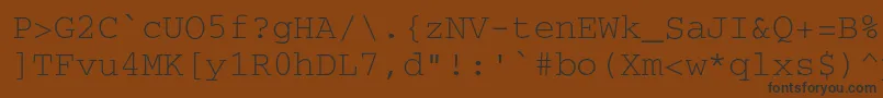 Czcionka Secretcode – czarne czcionki na brązowym tle