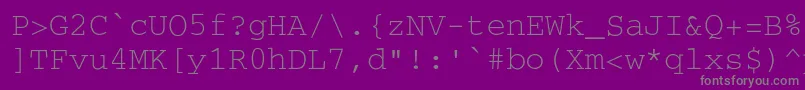 フォントSecretcode – 紫の背景に灰色の文字