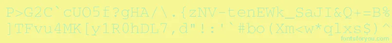 Czcionka Secretcode – zielone czcionki na żółtym tle