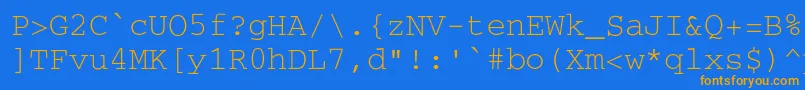 Secretcode Font – Orange Fonts on Blue Background