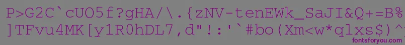 フォントSecretcode – 紫色のフォント、灰色の背景