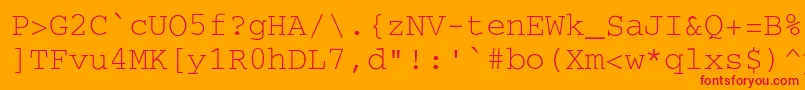 Secretcode Font – Red Fonts on Orange Background