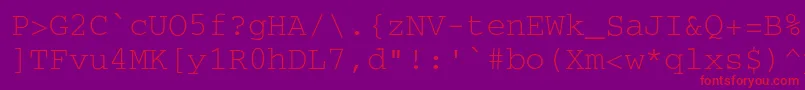 フォントSecretcode – 紫の背景に赤い文字