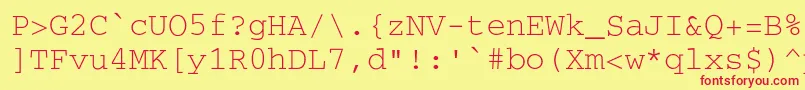 Czcionka Secretcode – czerwone czcionki na żółtym tle