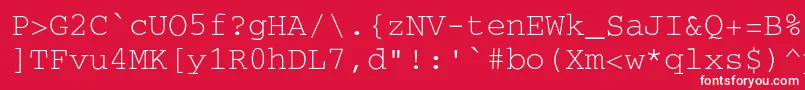 Secretcode-fontti – valkoiset fontit punaisella taustalla