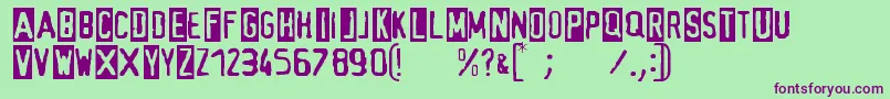 Alias Font – Purple Fonts on Green Background