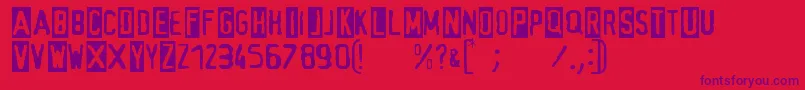 Alias Font – Purple Fonts on Red Background