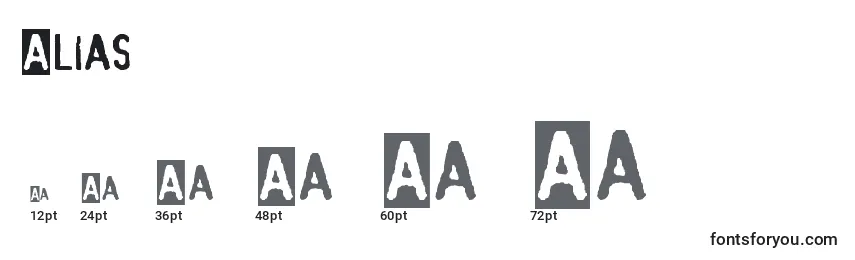 Размеры шрифта Alias
