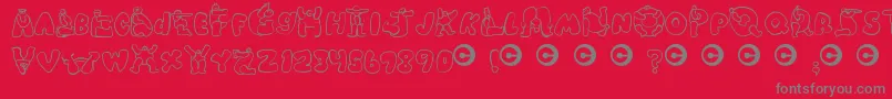 Chlorinuh-Schriftart – Graue Schriften auf rotem Hintergrund