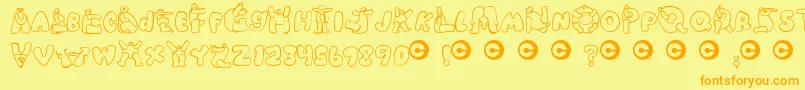 Chlorinuh Font – Orange Fonts on Yellow Background