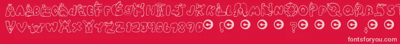 Chlorinuh Font – Pink Fonts on Red Background