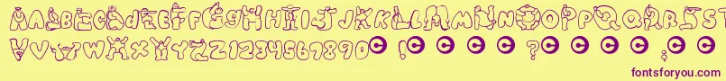 Chlorinuh Font – Purple Fonts on Yellow Background