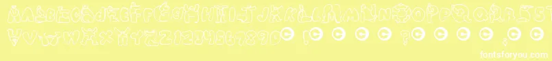 Chlorinuh Font – White Fonts on Yellow Background