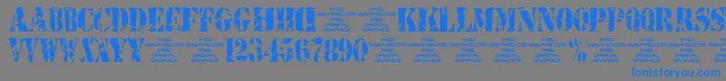 4yeostamp Font – Blue Fonts on Gray Background