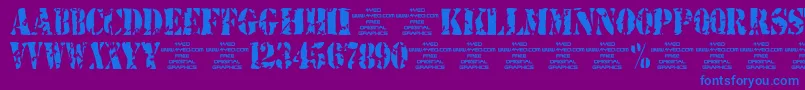 4yeostamp Font – Blue Fonts on Purple Background