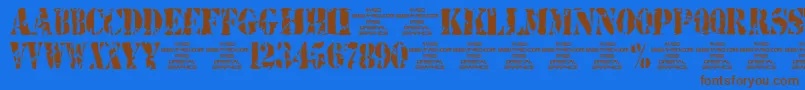 4yeostamp Font – Brown Fonts on Blue Background