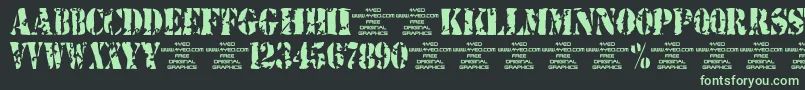 4yeostamp Font – Green Fonts on Black Background