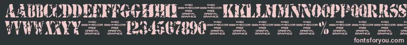 4yeostamp Font – Pink Fonts on Black Background