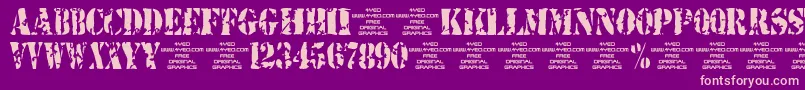 4yeostamp Font – Pink Fonts on Purple Background