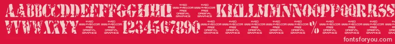 4yeostamp Font – Pink Fonts on Red Background
