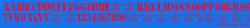Police 4yeostamp – polices rouges sur fond bleu